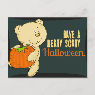 Beary Scary Halloween Postcard