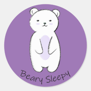 Beary Sleepy Bear Classic Round Sticker