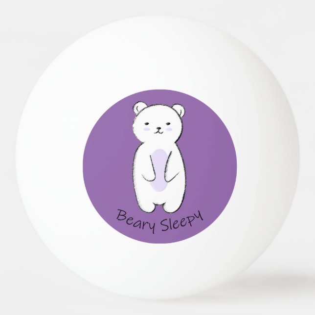 Beary Sleepy Bear Ping Pong Ball (Back)