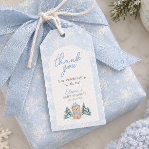 Beary Snowy Winter Bear Baby Shower Thank You Gift Tags