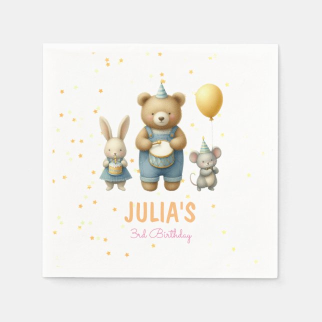 Beary Special Birthday Bash  Napkin (Front)