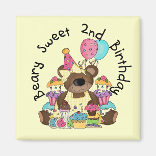 Beary Sweet 2nd Birthday T-shirts and Gifts Magnet