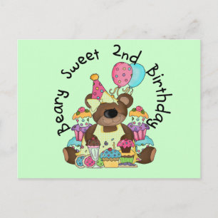 Beary Sweet 2nd Birthday T-shirts and Gifts Postcard