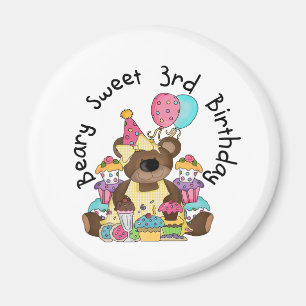 Beary Sweet 3rd Birthday Tshirts and Gifts Magnet