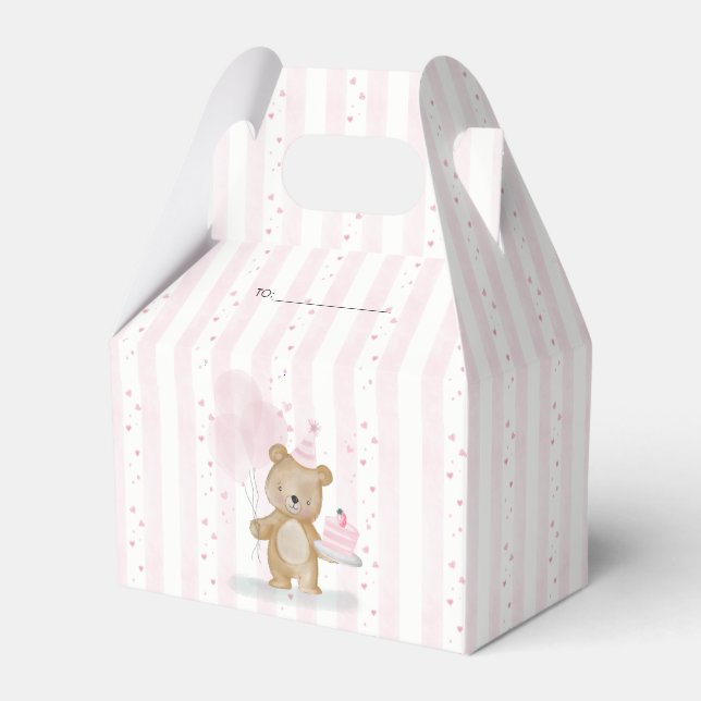 Beary Sweet Birthday Favour Box (Front Side)