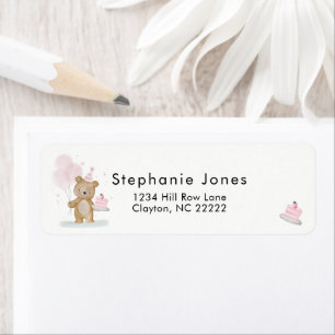 Beary Sweet Birthday Return Address Label