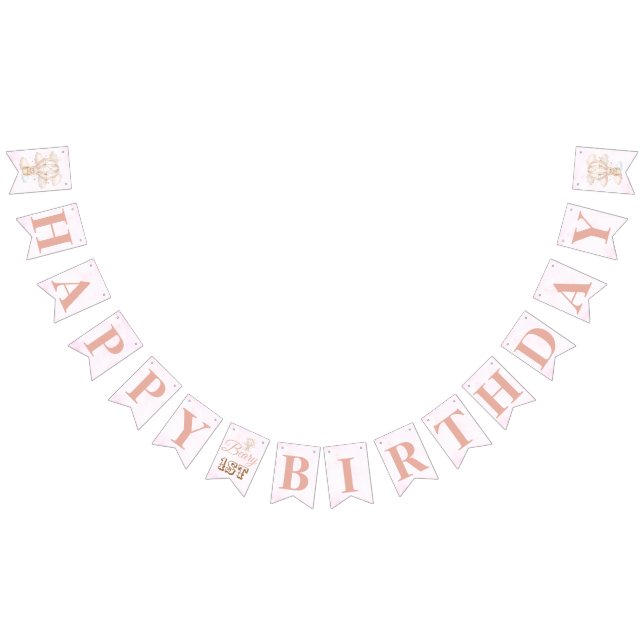 Beary Sweet Hot Air Balloon 1st Birthday Bunting (All)
