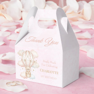 Beary Sweet Hot Air Balloon 1st Birthday Favor Box