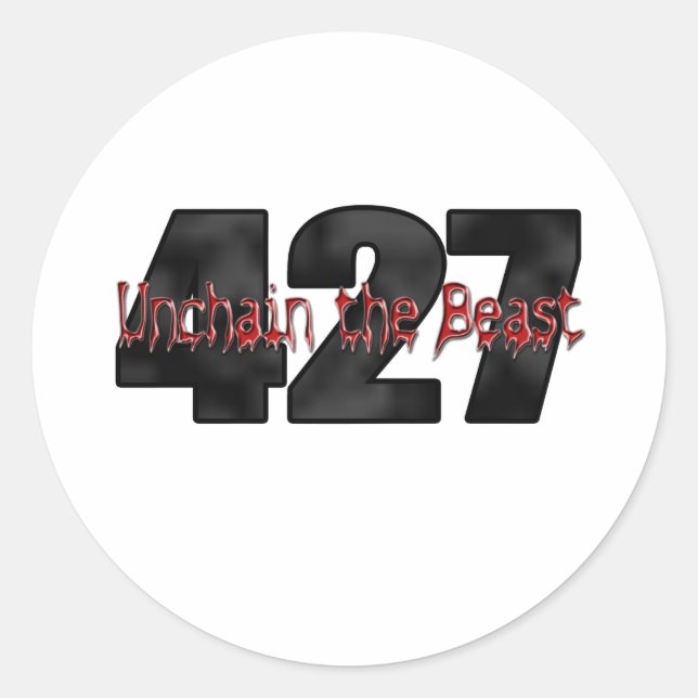 beast 427 big block classic round sticker (Front)