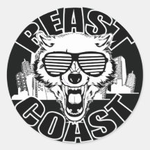 Beast Coast Round Sticker