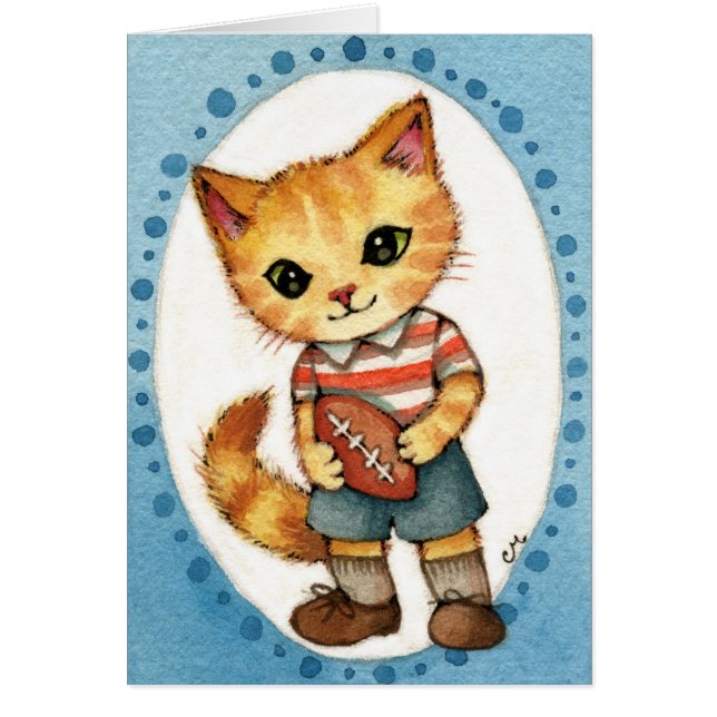 Beast - Cute 1950s retro football cat art (Front)