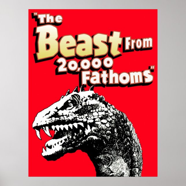 Beast From 20000 Fathoms Rhedosaurus Dinosaur Tri Poster (Front)
