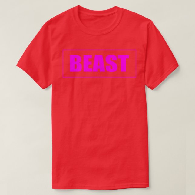 Beast Gym Motivation Pink Color Fitness Workout S T-Shirt (Design Front)