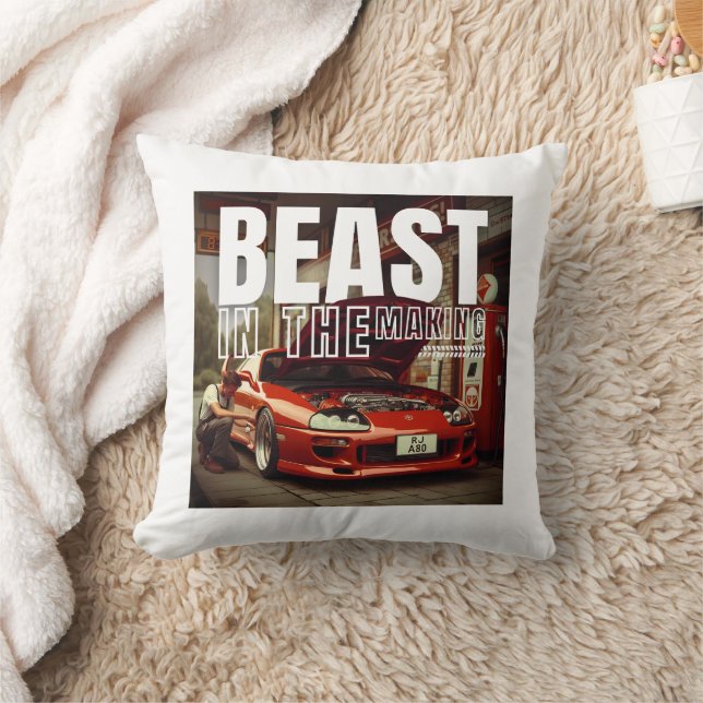 Beast in the making (JDM Legends) Throw Pillow (Blanket)