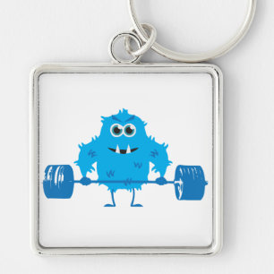 Beast Mode - Cute Monster Lifting Weights Key Ring