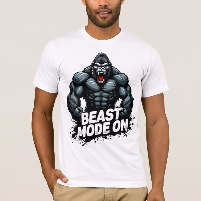 Beast Mode On – Power Unleashed Gym Tee (Front)