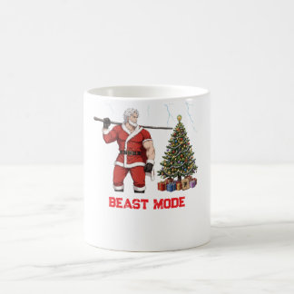 * Beast Mode Santa Lifting Christmas Tree Coffee Mug