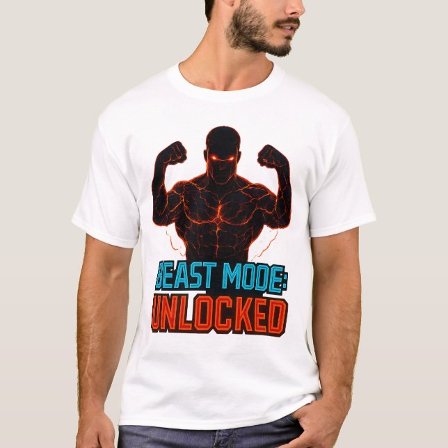 Beast Mode Unlocked Power Gym Motivational Tshirt (Front)