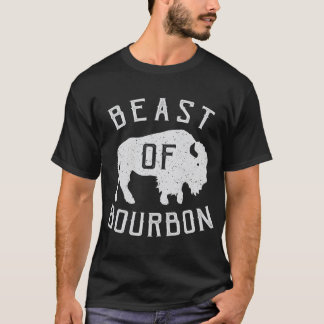 Beast of Bourbon Drinking Whiskey design Bison Buf T-Shirt