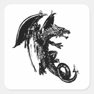 Beast of the Night Dragon Square Sticker