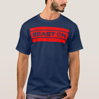 Beast ON Red Modern Fitness Simple Gym Motivation T-Shirt
