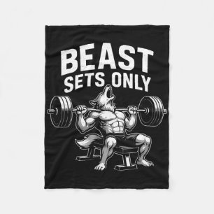 Beast Sets Only Wolf Gym Workout Fitness Bodybuild Fleece Blanket