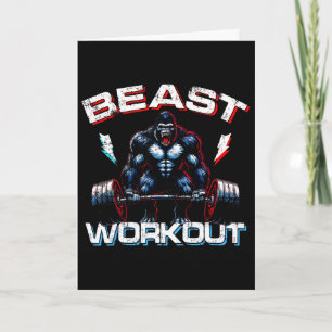 Beast Silverck Deadlift Gym Jokes Gorilla Workout  Card