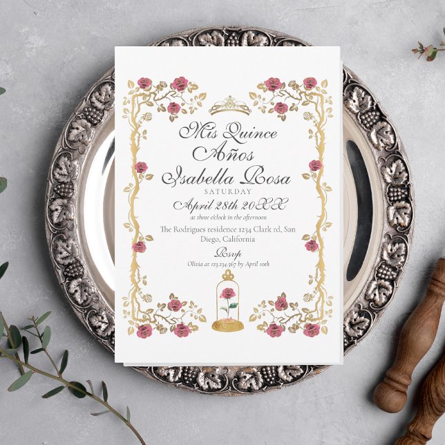 Beast & the Beauty Fairytale Quinceanera Invitation (Creator Uploaded)