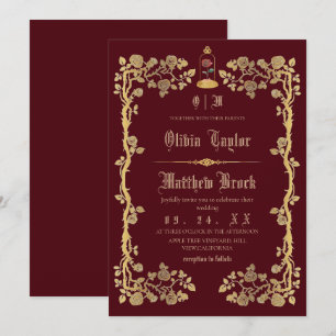 Beast & the Beauty Fairytale Wedding  Invitation