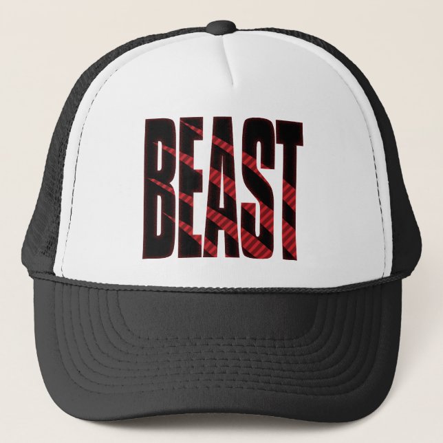 BEAST. Tough.Hardcore.Muscle.Wild.Animal Trucker Hat (Front)