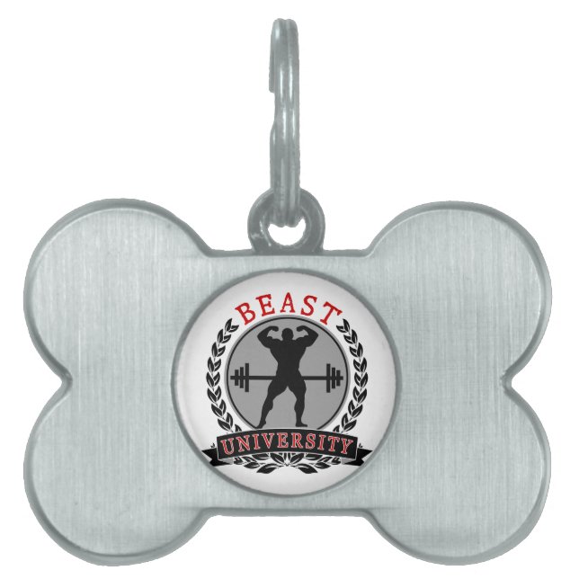 Beast University Bodybuilding Pet Tag (Front)