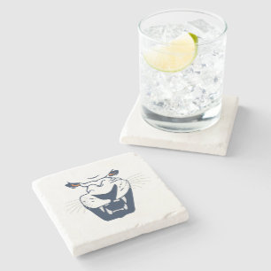 BEAST with FANGS and YELLOW EYES Stone Coaster
