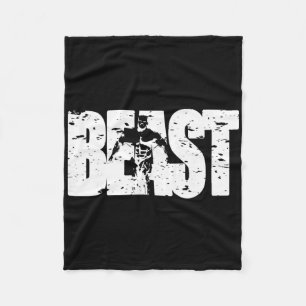 Beast Workout Clothes Gym Activewear Fitness Yoga. Fleece Blanket
