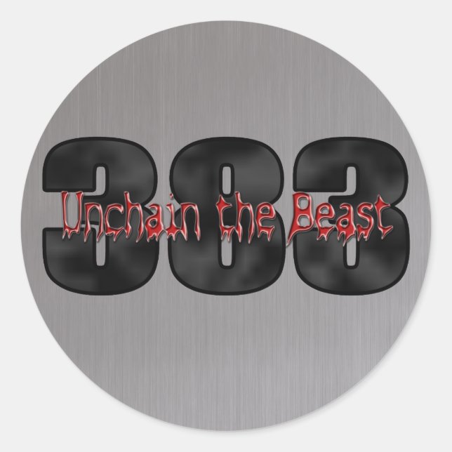 beastly 383 stroker motor brushed steel classic round sticker (Front)