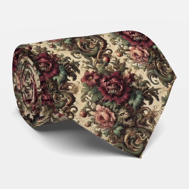 Beastly Bouquet – Gothic Victorian  Tie (Rolled)