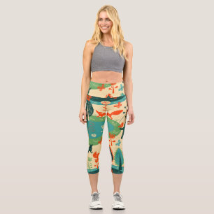 Beasts Background: Abstract Vintage Concept Capri Leggings