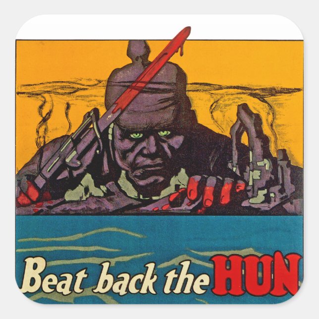 Beat Back The Hun Square Sticker (Front)