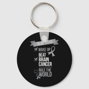 Beat Brain Cancer Rule the World Fighter Survivor Key Ring