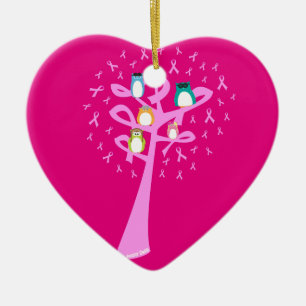 Beat Breast Cancer Ceramic Tree Decoration