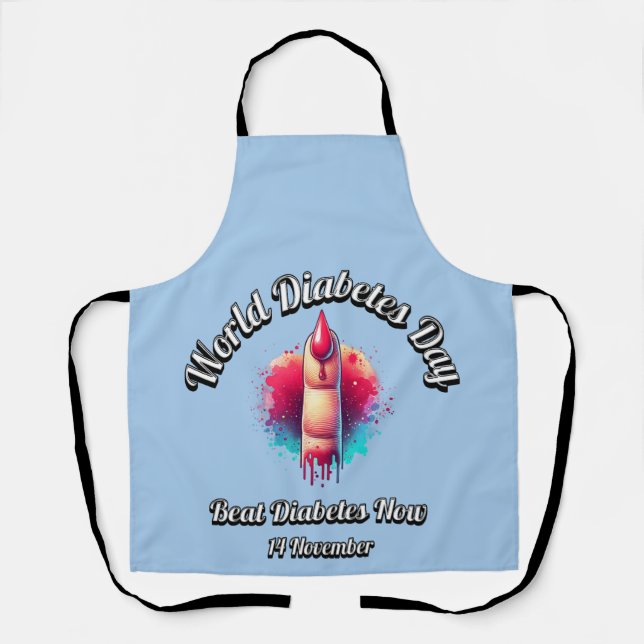 Beat Diabetes Now. World Diabetes Day. Apron (Front)