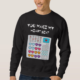 Beat DJ Techno Rave Party Hearts Day Happy Valenti Sweatshirt