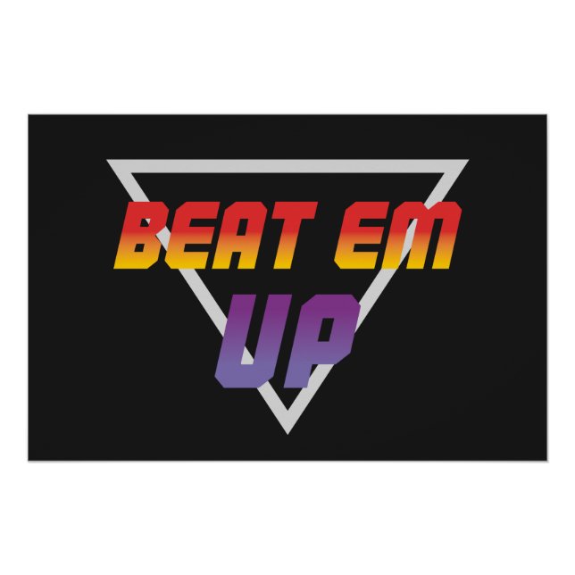 Beat Em Up Retro Gaming Poster (Front)