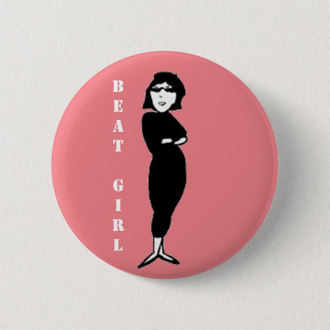 Beat Girl pink 6 Cm Round Badge (Front)