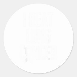 Beat Lung Cancer White Ribbon Classic Round Sticker