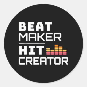 Beat Maker Hit Creator Music Production Producer Classic Round Sticker