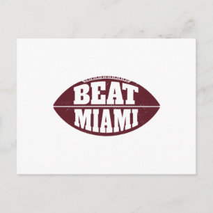 Beat Miami Vintage Aggie Football Gameday Saturday Postcard