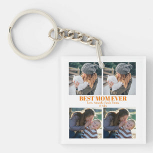 Beat Mum Ever Custom 4 photo Collage Keychain
