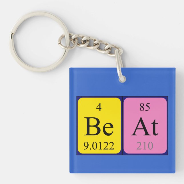 Beat periodic table name keyring (Front)