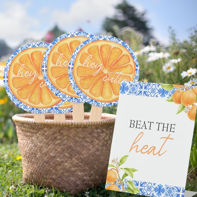 Beat the Heat | Little Cutie Baby Shower Pedestal Sign (Beat the heat - baby shower sign | Little Cutie is on the way)