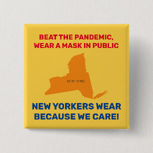 Beat The Pandemic 2” Square Button - New York